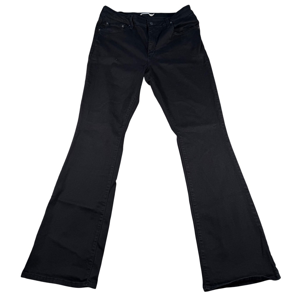 Levi's 725 High Rise Bootcut Jeans Women 33(FITS 32x31) Black Stretch Denim READ